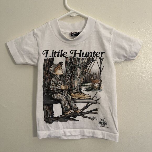 LITTLE HUNTER Vintage 1993 Buck Wear Single Stitch Deer Graphic Tee- Size 2-4T